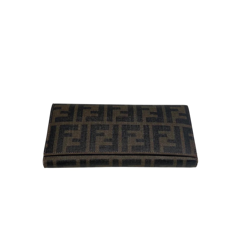 Fendi Iconic Logo Brown And Black Clutch